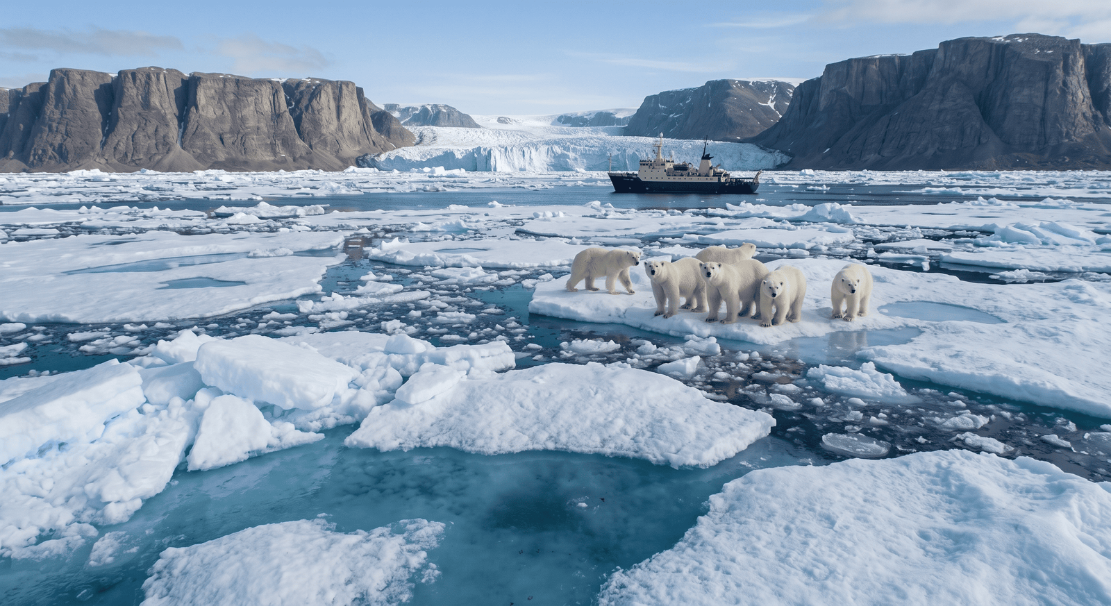 landscape photography of ice field